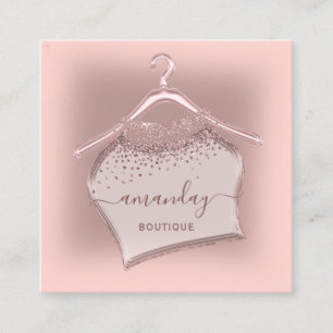 Ro Glitter Trasa Hanger Mode Closet Boutique Fyrkantigt Visitkort