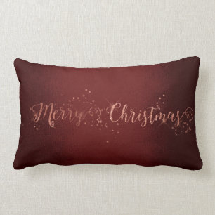 Ro Gol Rosa Silver Burgundy God jul Lumbarkudde