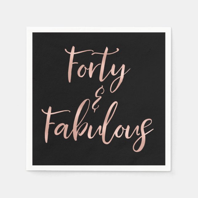 Ro Gold Foil 4ty | 40 och Fabulous Pappersservett (Framsidan)
