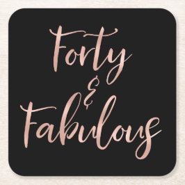 Ro Gold Foil 4ty | 40 och Fabulous Underlägg Papper Kvadrat