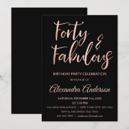 Ro Gold Foil 4ty and Fabulous Birthday Inbjudningar