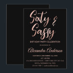 Ro Gold Foil 60 Sextio och Sassy Birthday Inbjudningar<br><div class="desc">Rosa Faux Ro Gold Foil 60 60 och Sassy Födelsedagsfest inbjudan. Ro Gold Foil och Black 60 och Sassy Födelsedagsfest inbjudan är perfekt för en modern sextionde Födelsedagsfest.</div>