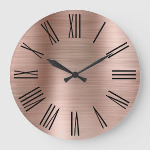 Ro Gold Foil Black Roman Numerals Stor Klocka