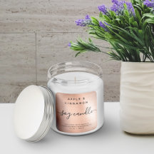 Ro Gold Foil Brushed Metall Soy Candle-etikett