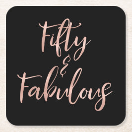 Ro Gold Foil Femty och Fabulous Underlägg Papper Kvadrat