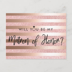 Ro Gold Foil & Glitter Matron of Honor Frieri Vykort