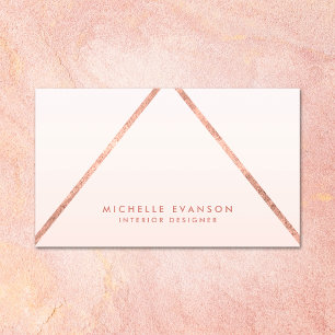 Ro Gold Foil Linjer Rosa Ombre Elegant Visitkort