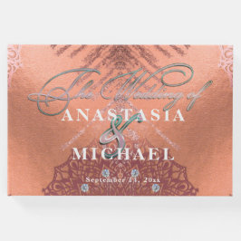 Ro Gold Foil Luxury Glam Elegant Snyggt Bröllop Gästböcker