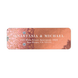 Ro Gold Foil Luxury Glam Elegant Snyggt Bröllop Returadress Etikett