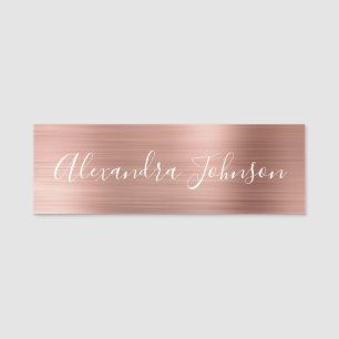 Ro Gold Foil Modern för Rosa Namnbricka
