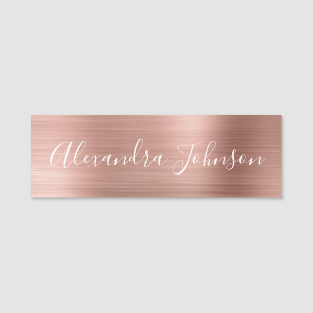 Ro Gold Foil | Modern för  Rosa Namnbricka (Framsida)