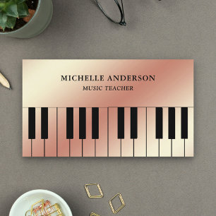 Ro Gold Foil Piano Tangentbord Musician Pianist Visitkort