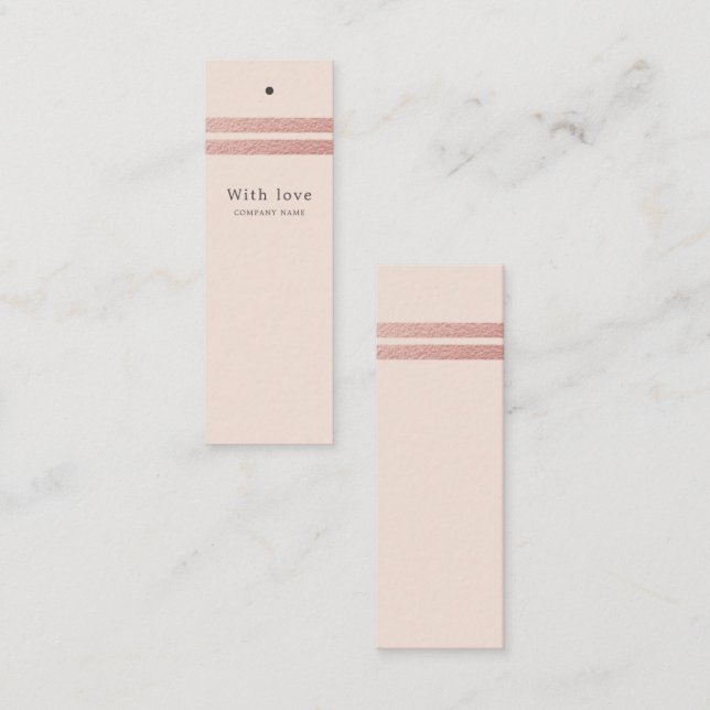 Ro Gold Foil Rand | Märkre för  Rosa Gift Mini Visitkort (Fram/baksida)