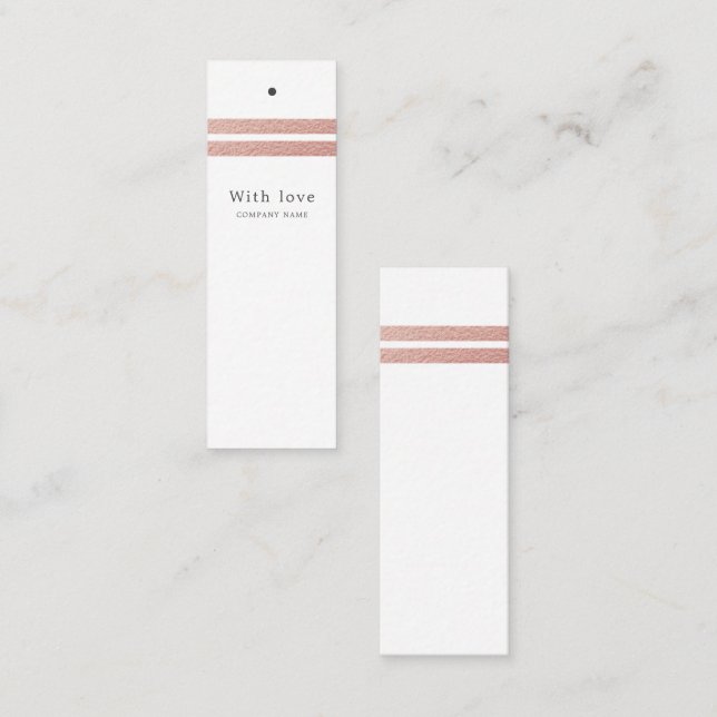 Ro Gold Foil Rand | Märkre för vita gåvor Mini Visitkort (Fram/baksida)