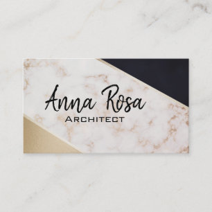 *~* Ro Gold Foil Rosa Abstrakt Geometric Visitkort