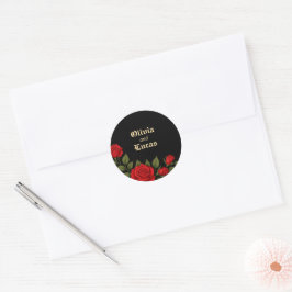 Ro Gothic Bröllop ClassiRound Sticker Runt Klistermärke