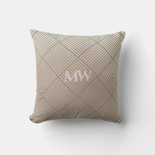 Ro Grått Geometric Monogram Mönster Dekorativ kudd Kudde