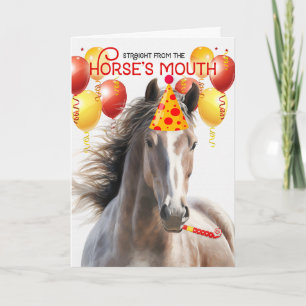Ro Grått Horse Funny Birthday Kort
