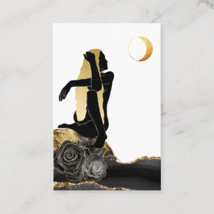 *~* Ro gudinna Black Guld Glitter Måne Visitkort