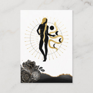 *~* Ro gudinna Black Guld-serpent Måne Phases Visitkort
