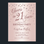Ro Guld 21:a födelsedag Party Inbjudningar<br><div class="desc">21:a födelsedagspartiets Elegant med faux glitter ro guld och folieeffekt. Sparkade glitter-diamanter konfigurerar och snyggtar typsnittet inbjudan. Glam  rosa och vit. Skål till 21 år! Berätta om du behöver anpassa dig ytterligare.</div>