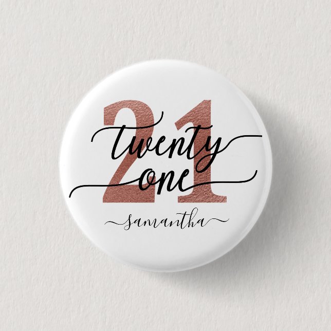 Ro Guld 21:a födelsedagen Knapp (Framsida)