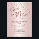 Ro Guld 30års födelsedag Party Inbjudningar<br><div class="desc">Utformning av Eleganten för inbjudan till 30års födelsedag med faux glitter ro guld och folieeffekt. Sparkade glitter-diamanter konfigurerar och snyggtar typsnittet inbjudan. Glam  rosa och vit. Skål för 30 år! Berätta om du behöver anpassa dig ytterligare.</div>