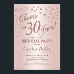 Ro Guld 30års födelsedag Party Inbjudningar<br><div class="desc">Utformning av Eleganten för inbjudan till 30års födelsedag med faux glitter ro guld och folieeffekt. Sparkade glitter-diamanter konfigurerar och snyggtar typsnittet inbjudan. Glam  rosa och vit. Skål för 30 år! Berätta om du behöver anpassa dig ytterligare.</div>