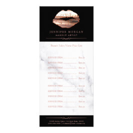 Ro Guld 3D Läppar Marble Beauty Salon Pris List Reklamkort