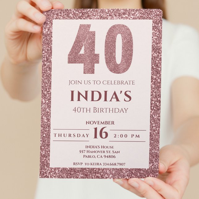 ro guld 40-årsdag inbjudningar (Skapare uppladdad)