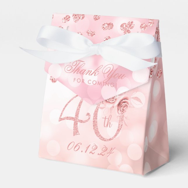 Ro Guld 40:e födelsedag Tack Ljus Presentaskar (Framsidan Sidan)