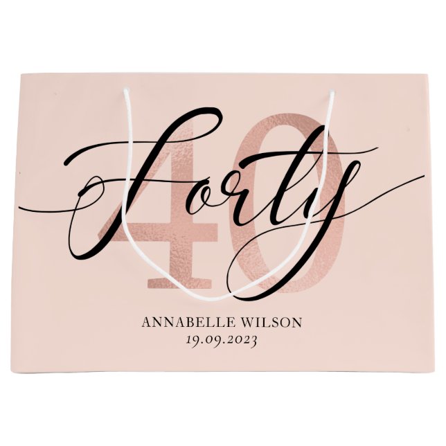 Ro guld, 40:e födelsedagen, stor giftsäck (Framsidan)