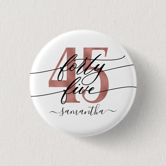 Ro Guld 45:e födelsedagsknappen Knapp (Framsida)