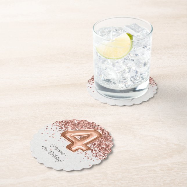 Ro Guld 4e födelsedagen Party Underlägg Papper (Insitu)