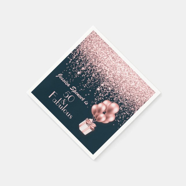 Ro Guld 50 och Fabulous 50:e Födelsedagsfesten Pappersservett (Hörn)