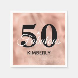 Ro Guld 50 och Fabulous Glam Födelsedagsfest Pappersservett
