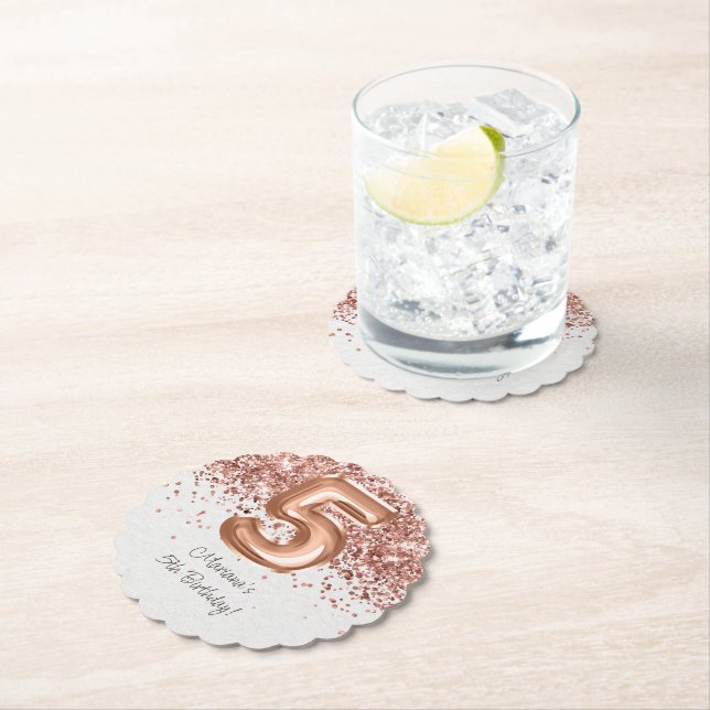 Ro Guld 5:e Födelsedagsfesten Underlägg Papper (Insitu)