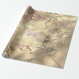 Ro Guld Abstrakt Sepia Marble Shiny Metall Lux Presentpapper