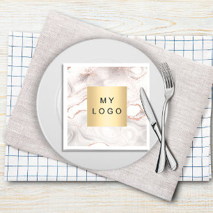 Ro guld agate marble business logotyp pappersservett