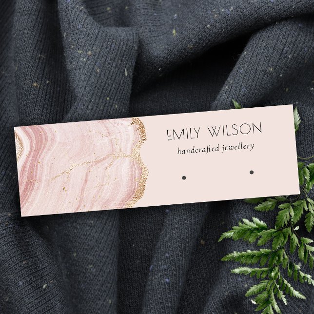  Ro Guld Agate Marble Stud Earring Visning Mini Visitkort (Skapare uppladdad)