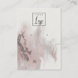 Ro Guld Agate Necklace Earring Logotyp Visning Visitkort