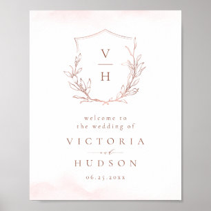 Ro guld är välkommet med botanisk vapensköld i mon poster