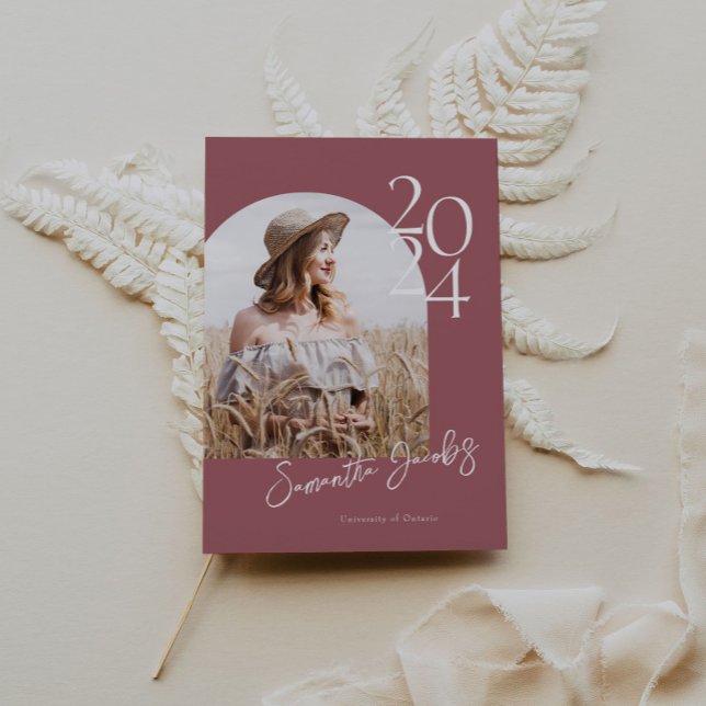 Ro Guld Arch Modern minimalistiskt foto Studenten Inbjudningar (Skapare uppladdad)