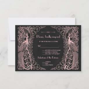 Ro Guld Art Deco Peacocks Black OSA Kort