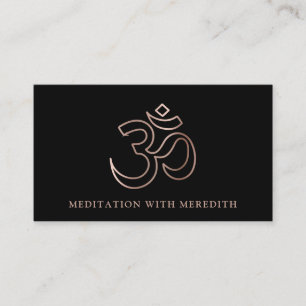 Ro Guld Aum om Symbol Meditation Lärare Black Visitkort