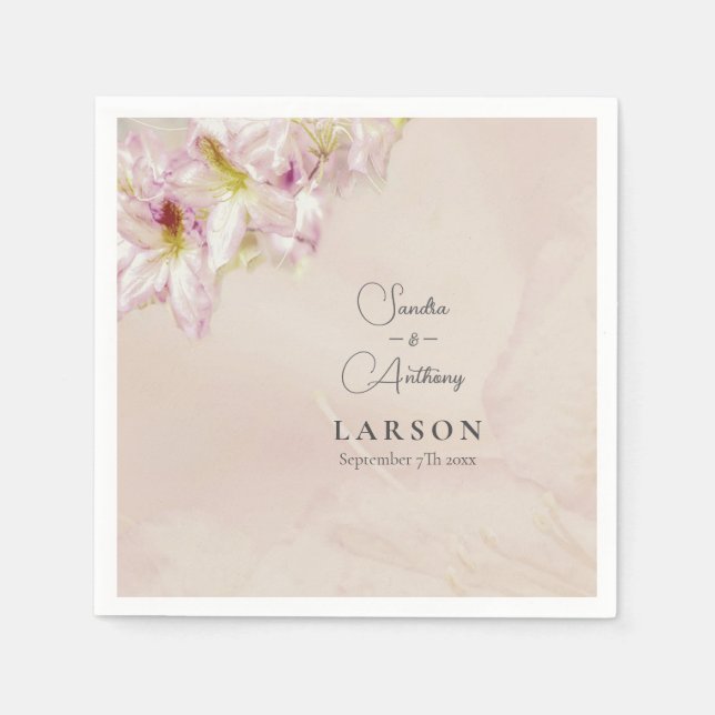 Ro Guld Azalea Bröllop Pappersservett (Framsidan)