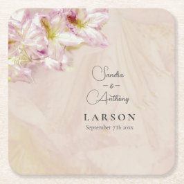 Ro Guld Azalea Bröllop Underlägg Papper Kvadrat