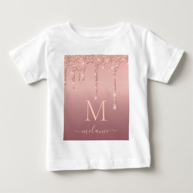 Ro Guld Baby T-Shirt med Anpassningsbar Brev Namn (Framsida)