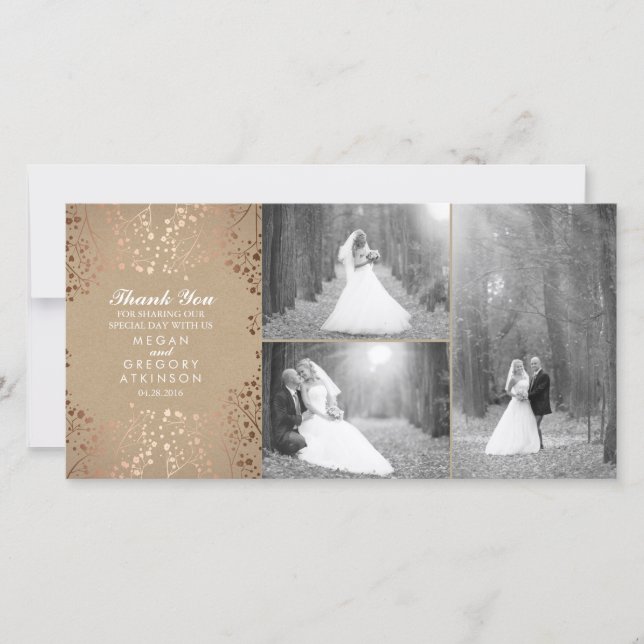 Ro Guld Babyns andningsfoto Bröllop Tack (Framsida)