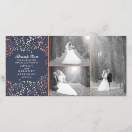 Ro Guld Babyns andningsfoto Bröllop Tack Kort